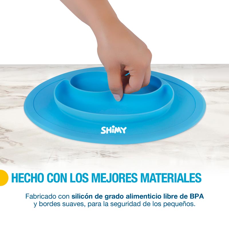 Plato Antideslizante para Bebés y Niños de Silicón con Cubiertos SHIMY