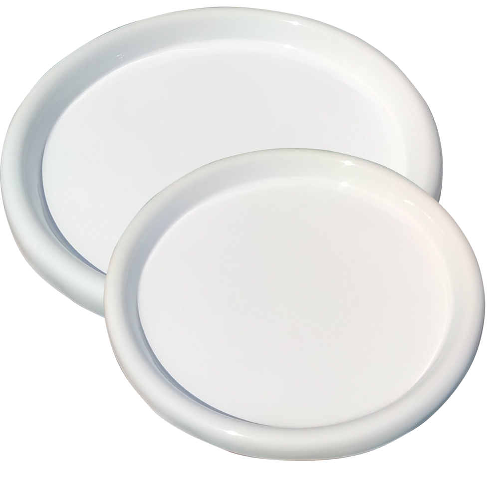 Plato Base de Fibra de vidrio para Macetas Mod. Redondo 43cm Blanco