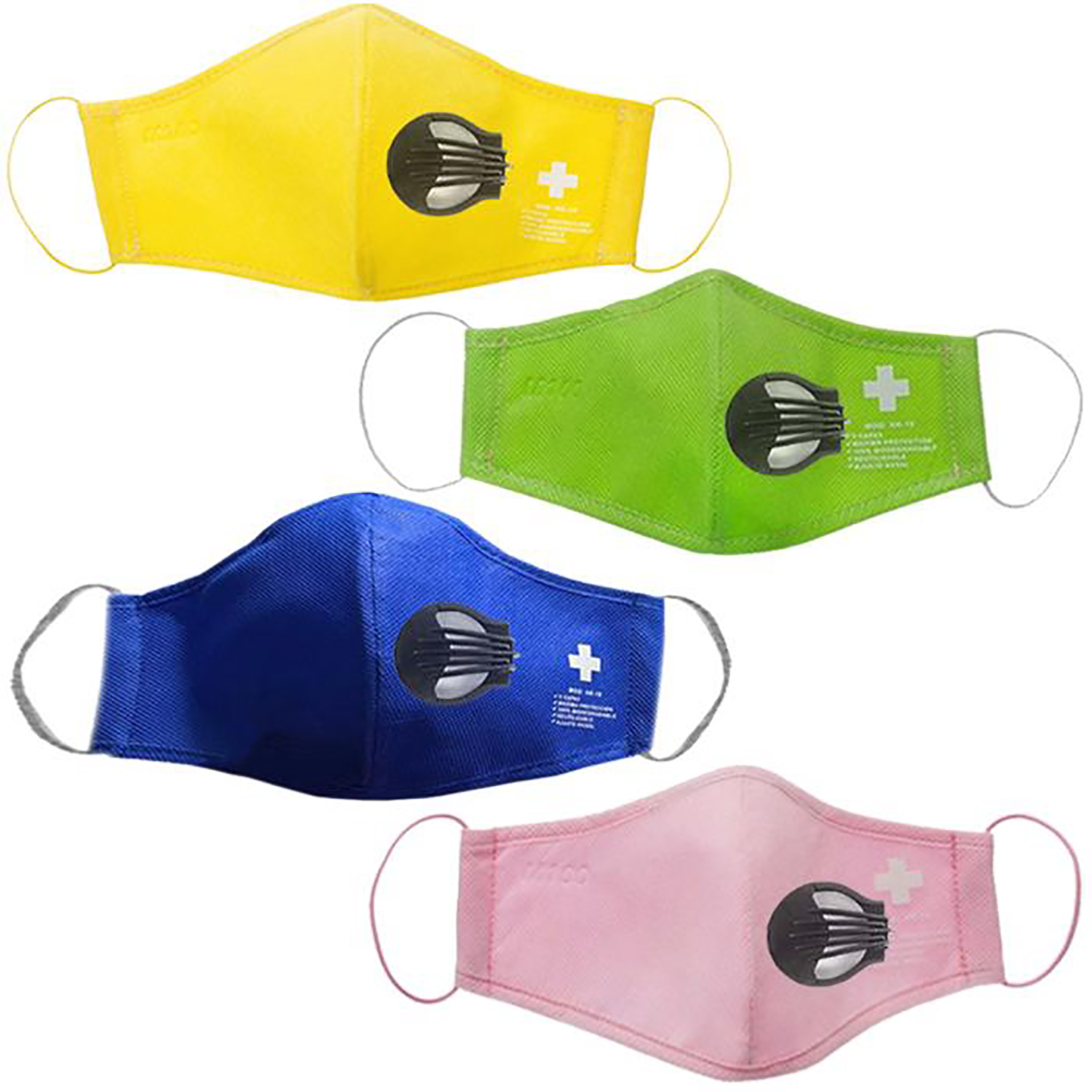 Mascarilla Protectora para Niños MXIRS-012-2 10 pzs Pink Rosa 1 Válvula Lavable Non Woven 3 Capas, KidsSafe Air