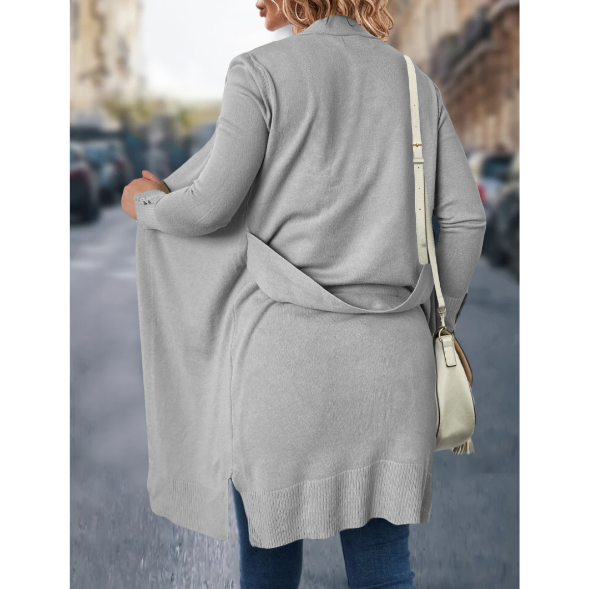 Cárdigan Largo Ensamble Dama Maxi Suéter Con Bolsas para Mujer 