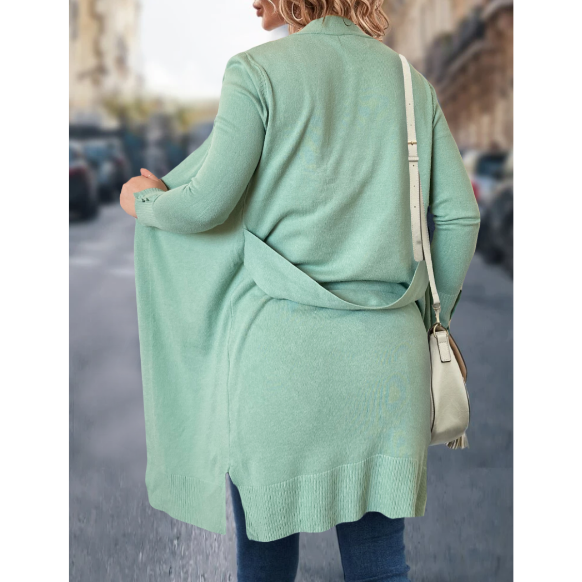 Cárdigan Largo Ensamble Dama Maxi Suéter Con Bolsas para Mujer 