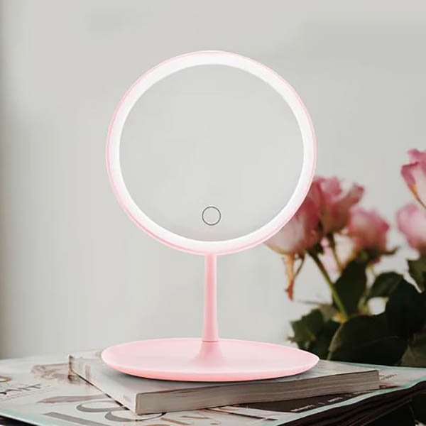 Espejo con luz led regulable tactil plegable para maquillaje 