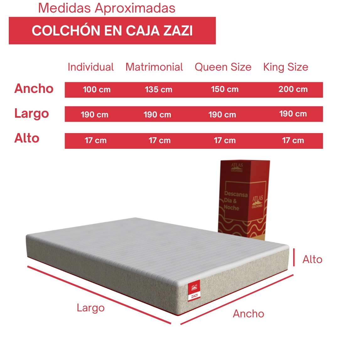 Cama Eléctrica Ajustable con Colchón Memory Foam En Caja Individual Zazi
