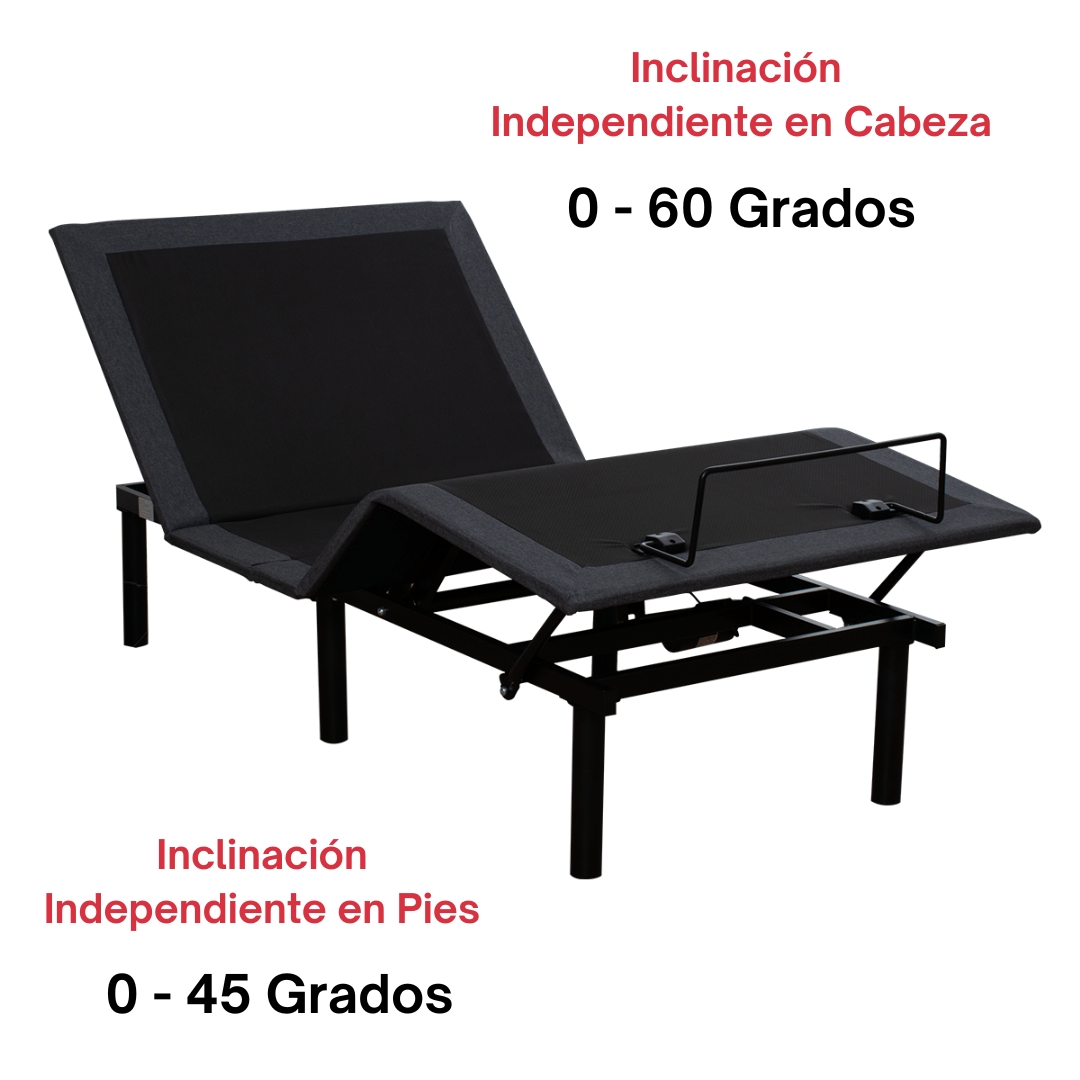 Cama Eléctrica Ajustable con Colchón Memory Foam En Caja Individual Zazi