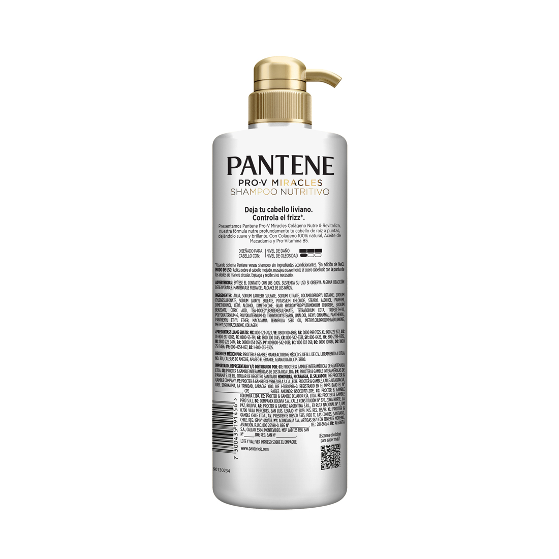 Pantene Pro-V Miracles Colágeno Nutre & Revitaliza Shampoo Nutritivo 510 ml