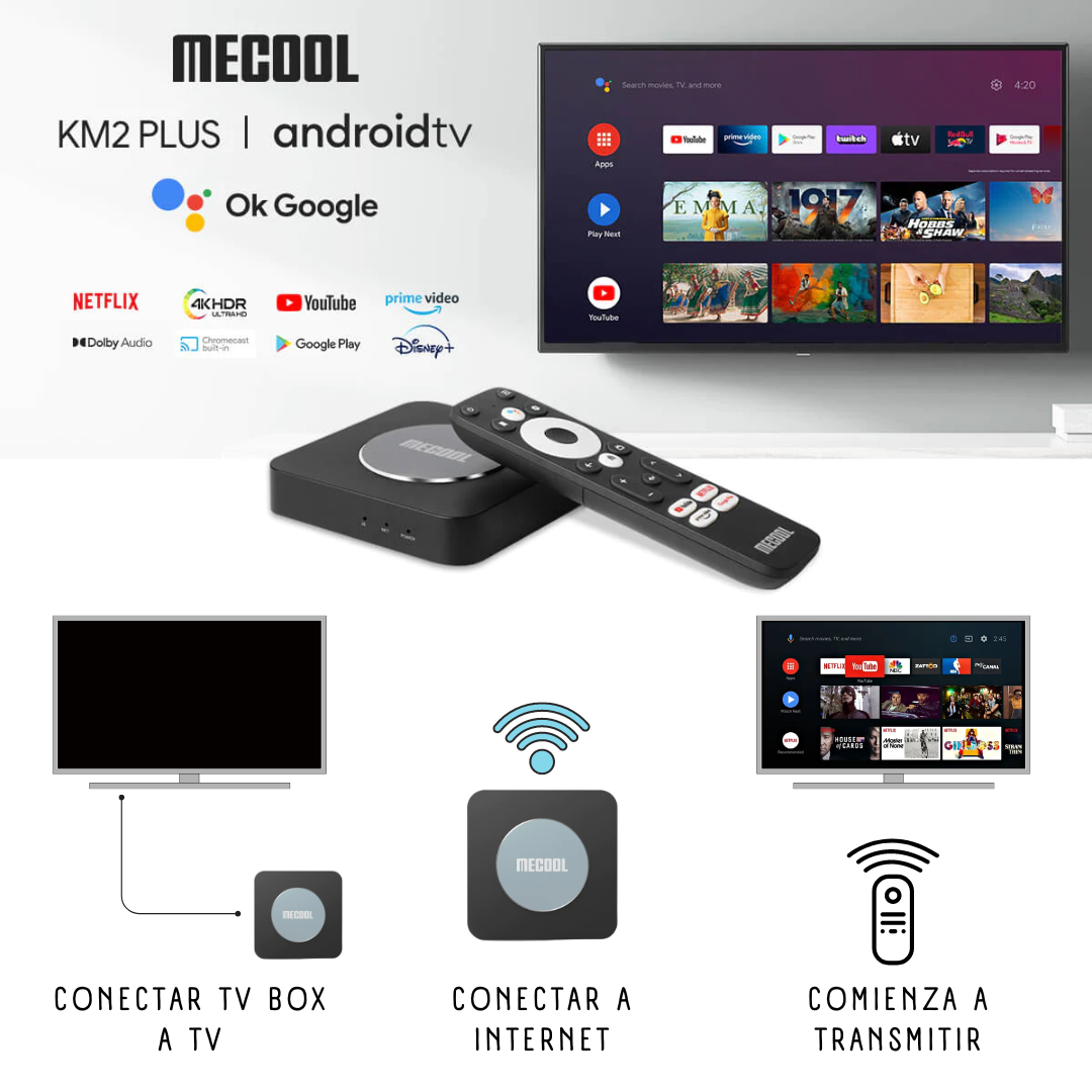TV BOX KM2 PLUS Android 11 4K TV Streaming MECOOL
