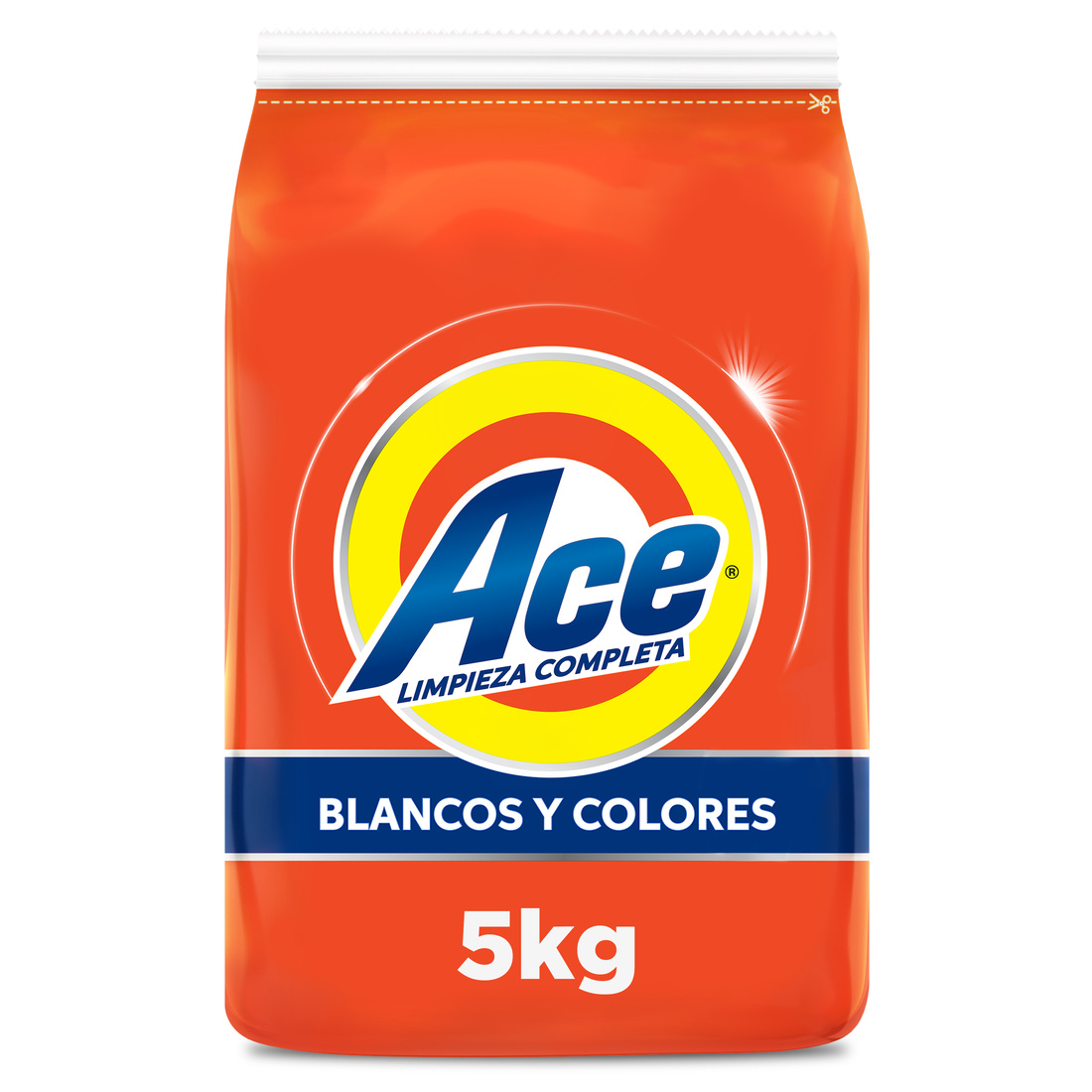 Ace Limpieza Completa Detergente en Polvo para Lavar Blancos y Colores 5kg