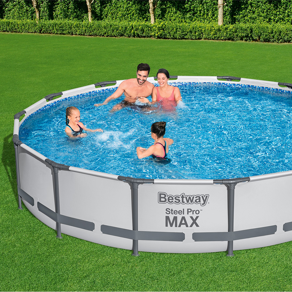 Alberca Circular Estructural Bestway 427 Cm Con Filtro Gris