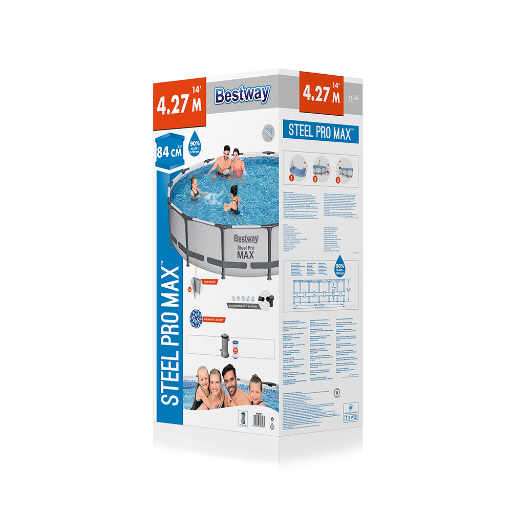 Alberca Circular Estructural Bestway 427 Cm Con Filtro Gris