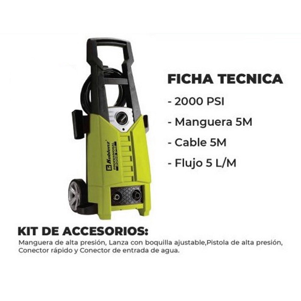 Hidrolavadora Eléctrica HL-310V 2000PSI Verde Koblenz