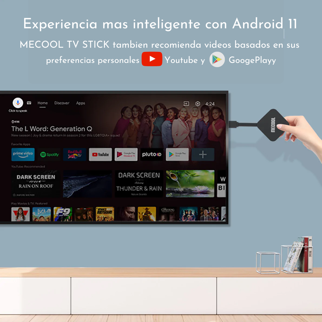 TV Stick KD2 Android 11 con Google Assistant Chromecast incorporado MECOOL