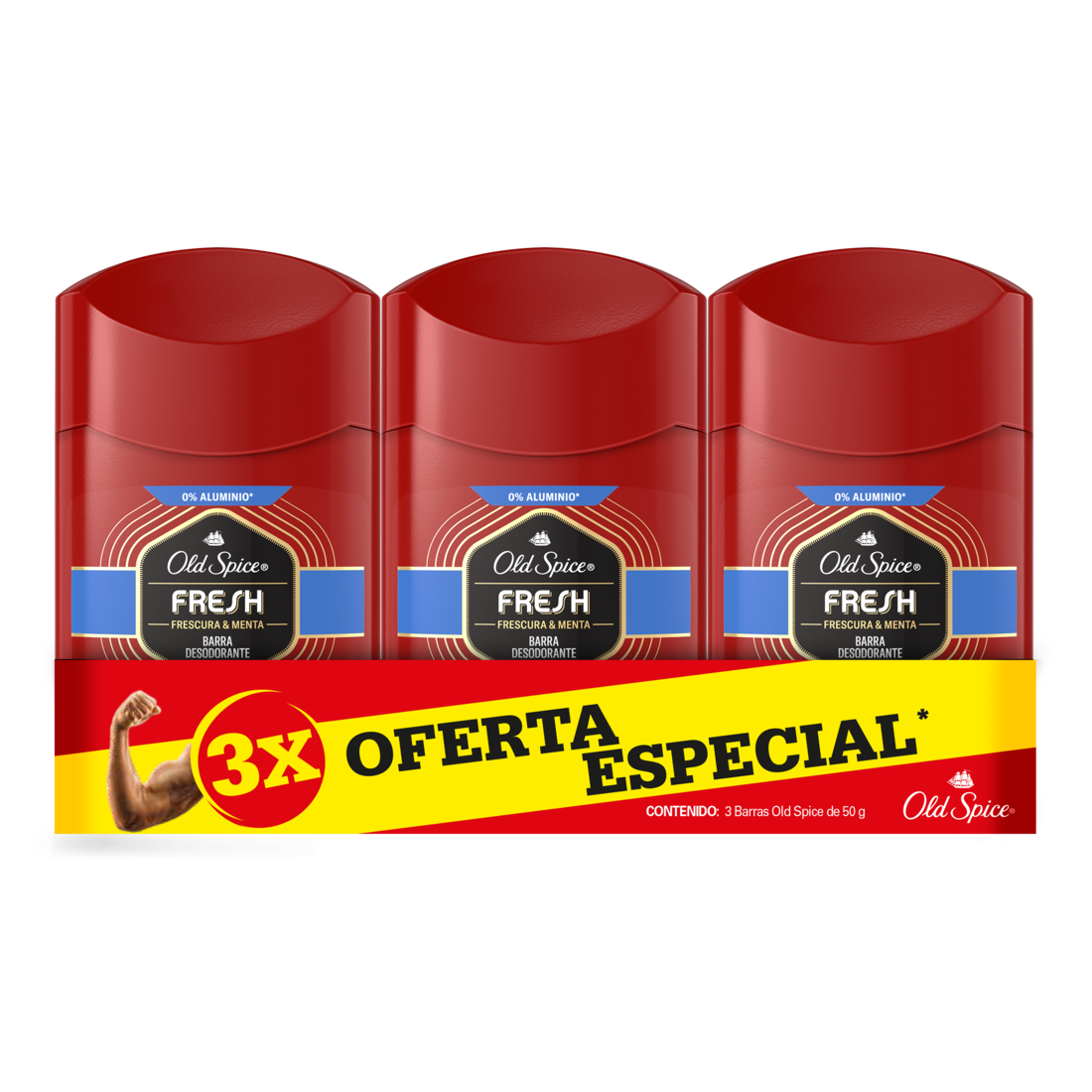Pack Old Spice Fresh Barra Desodorante 50 g, 3 unidades