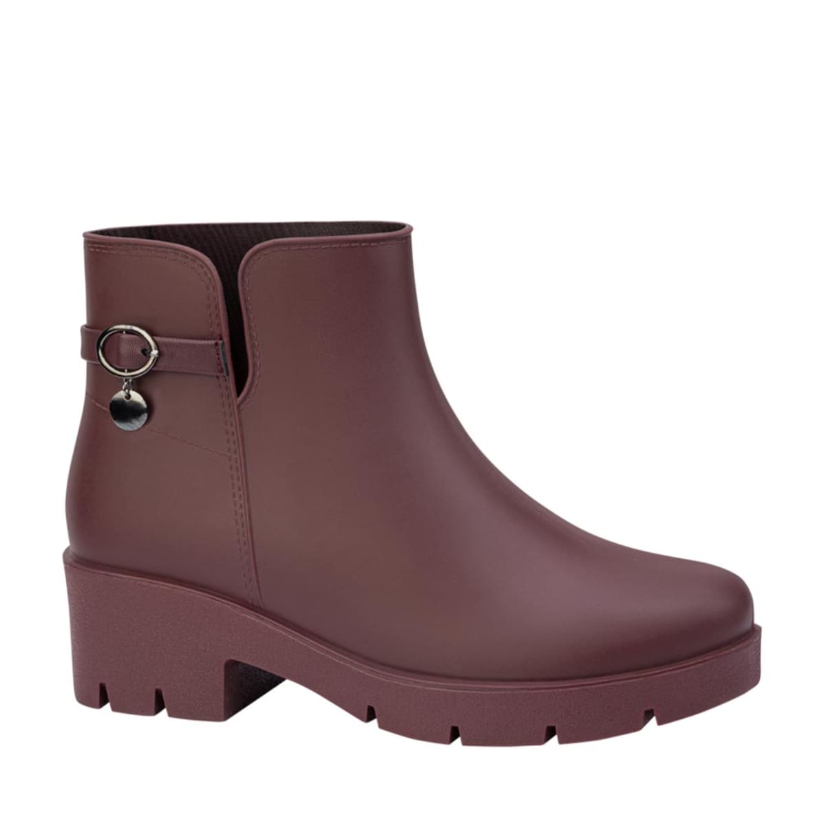 Bota de Mujer para Lluvia de Suela Plana con Tacón Bajo color Vino, marca Pink by Price Shoes. 1052514