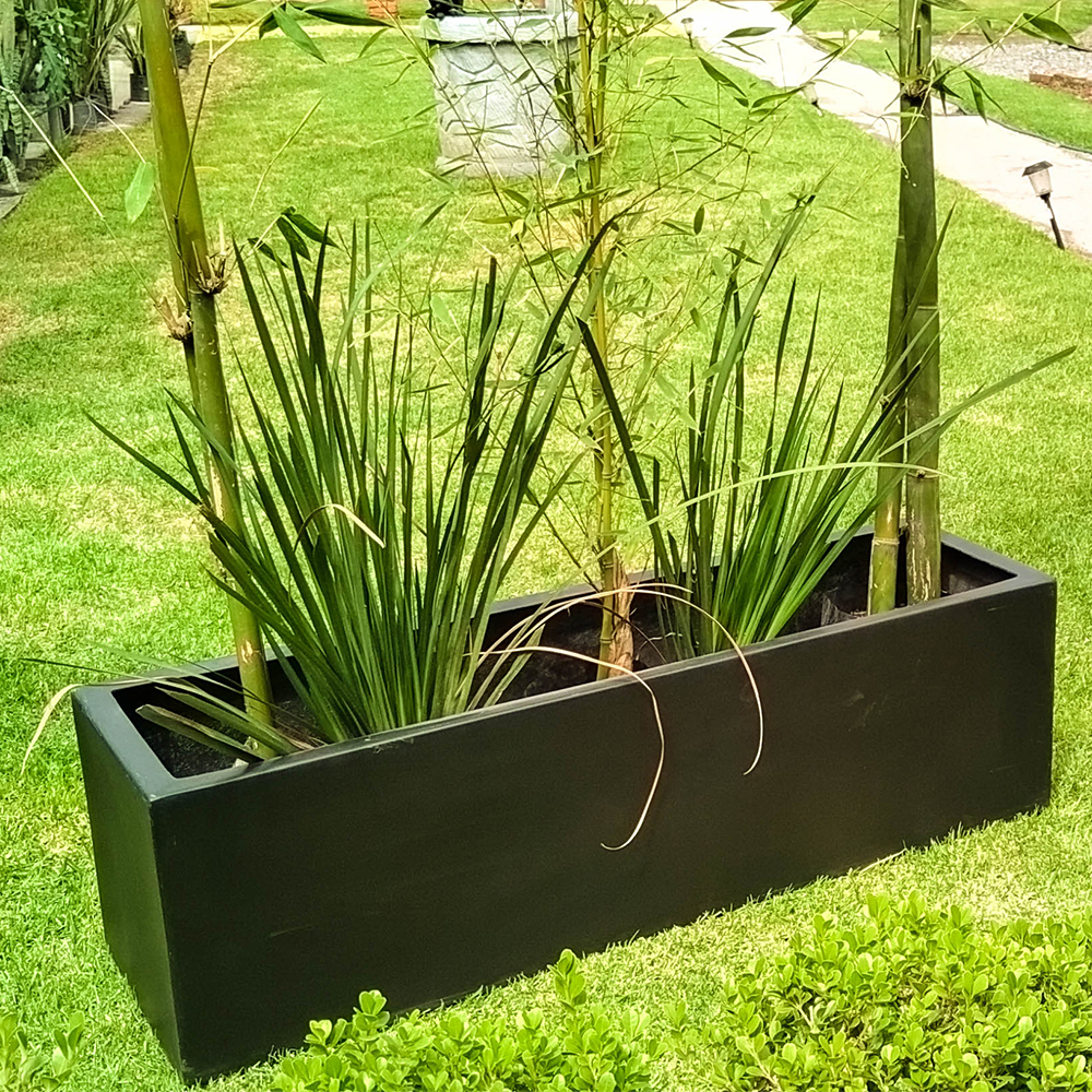 Maceta Jardinera de Fibra de Vidrio de 60 X 15 X 30 Chocolate*