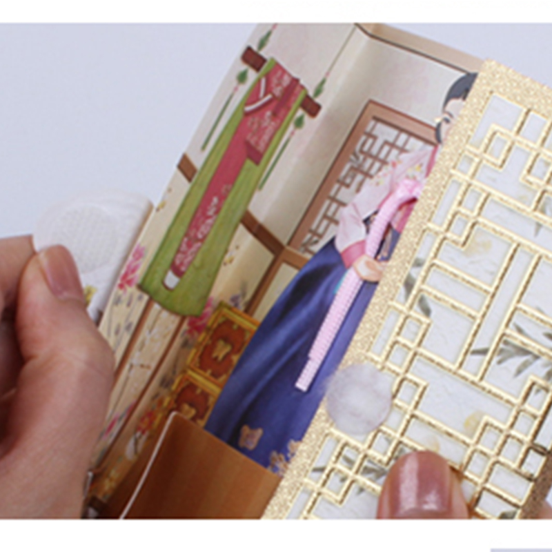 Tarjeta Popup 3D Mujer Coreana Tradicional