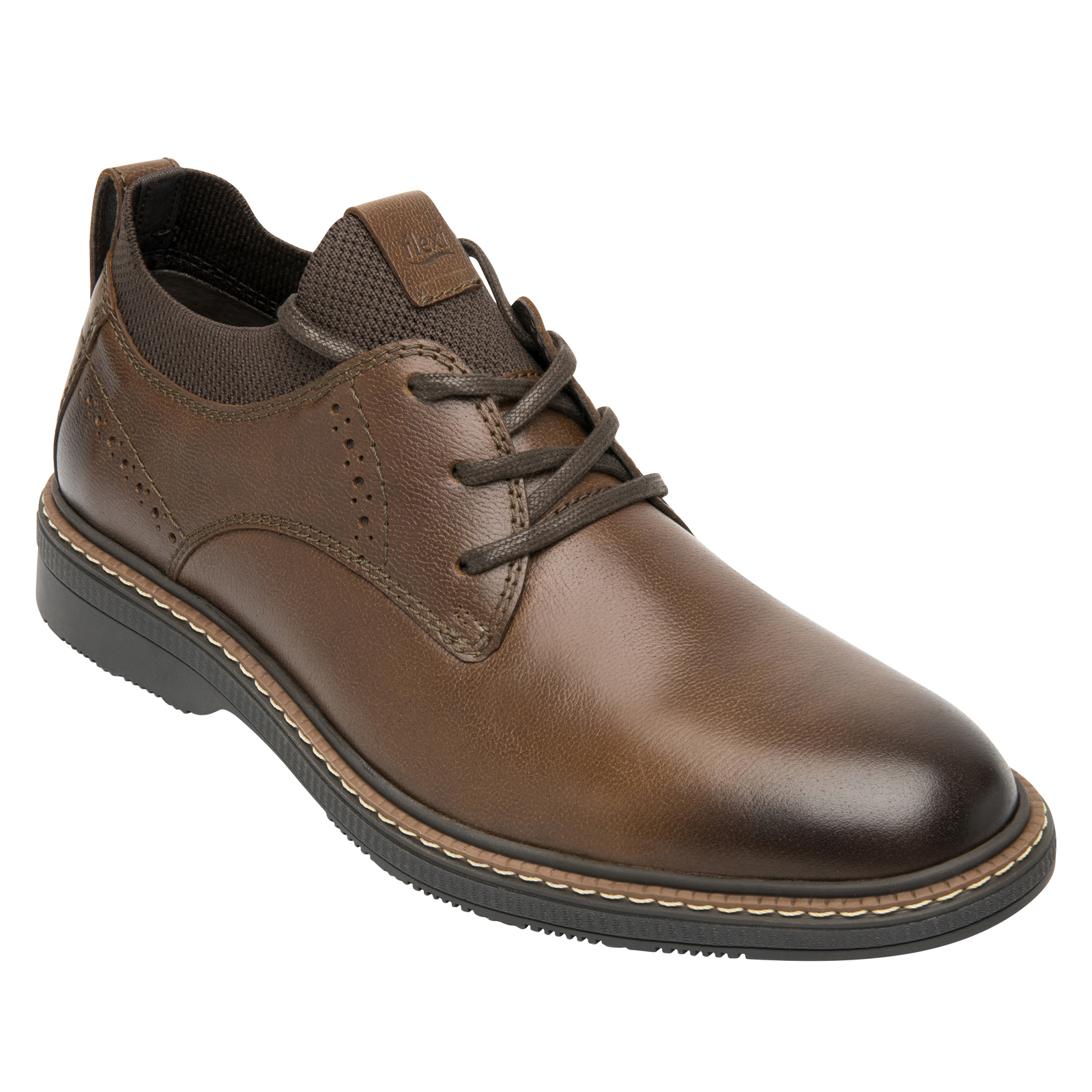 Zapato Derby Flexi Semivestir Hombre Stretch 412801 Tan Moda