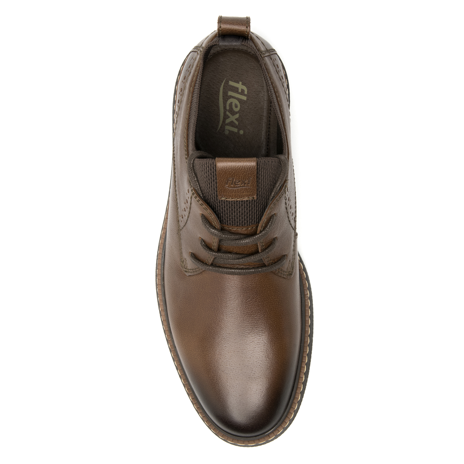 Zapato Derby Flexi Semivestir Hombre Stretch 412801 Tan Moda