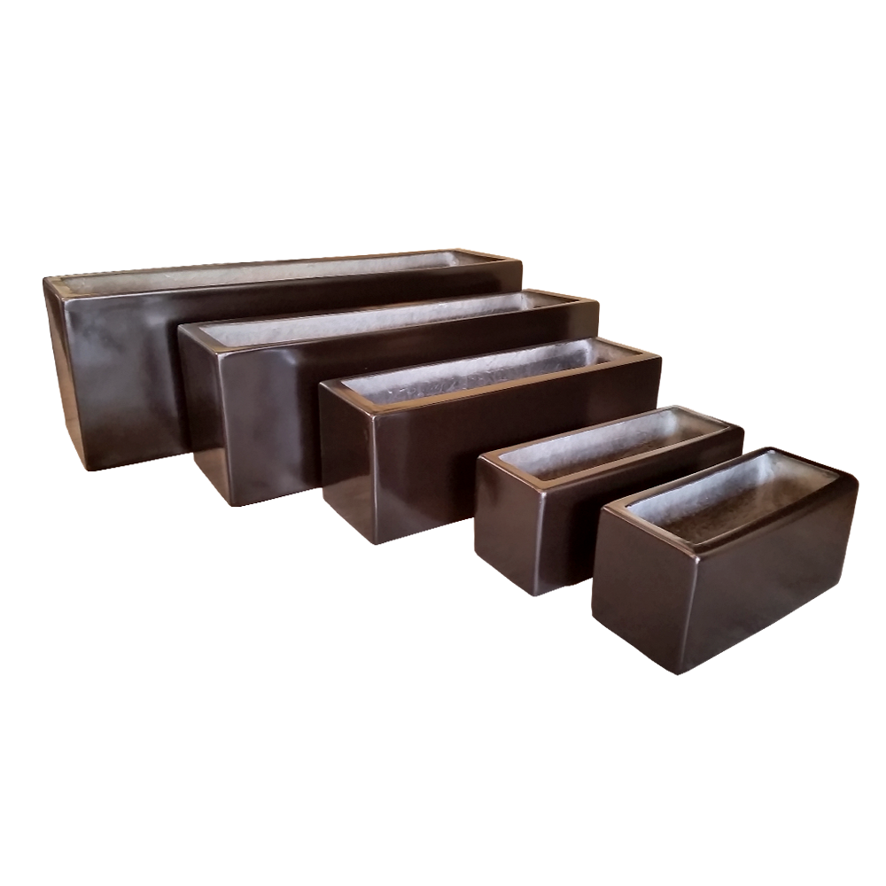 Maceta Jardinera de Fibra de Vidrio de 80 X 25 X 25 Chocolate*