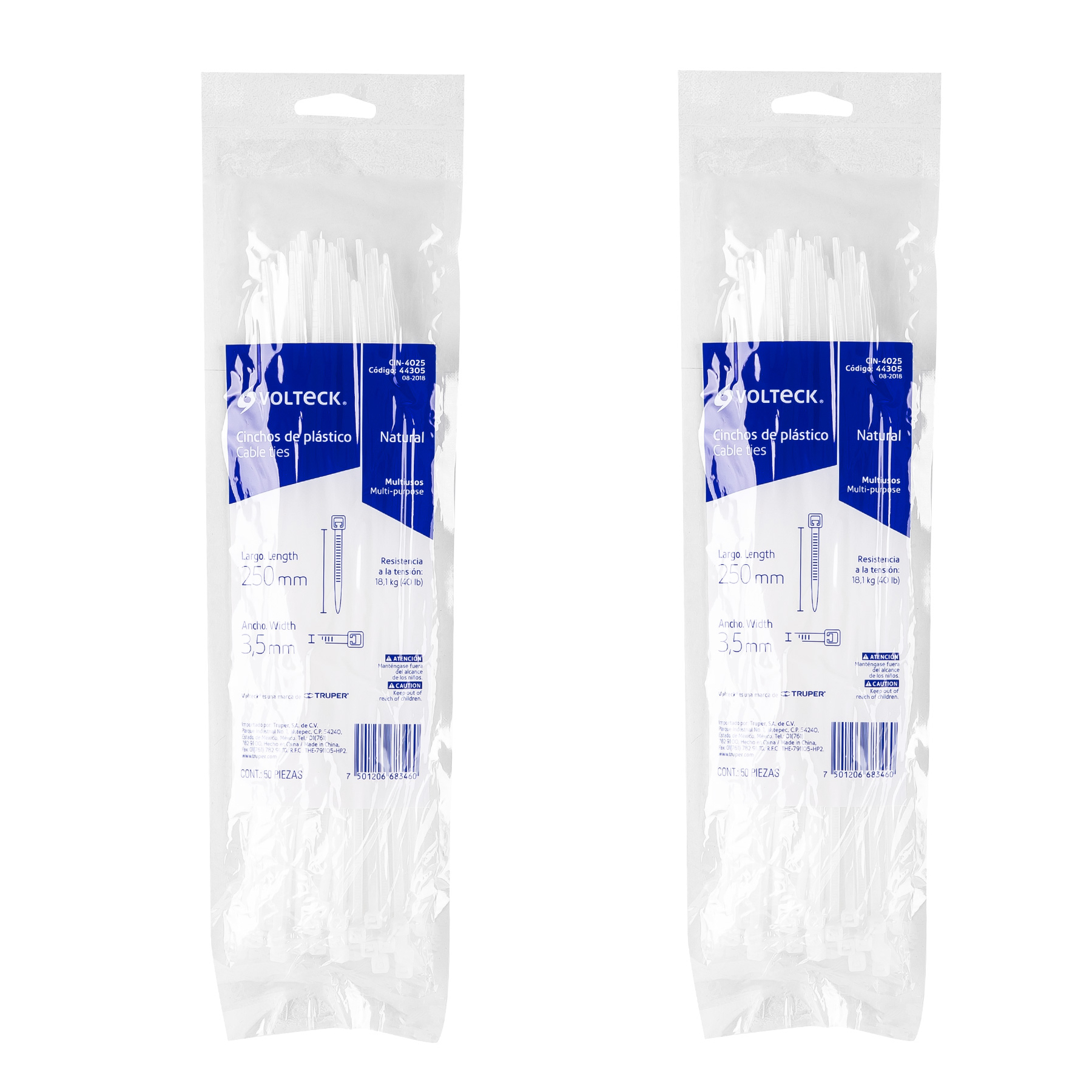 Cincho De Plástico 40 Lb 25cm 100 Pzas Volteck