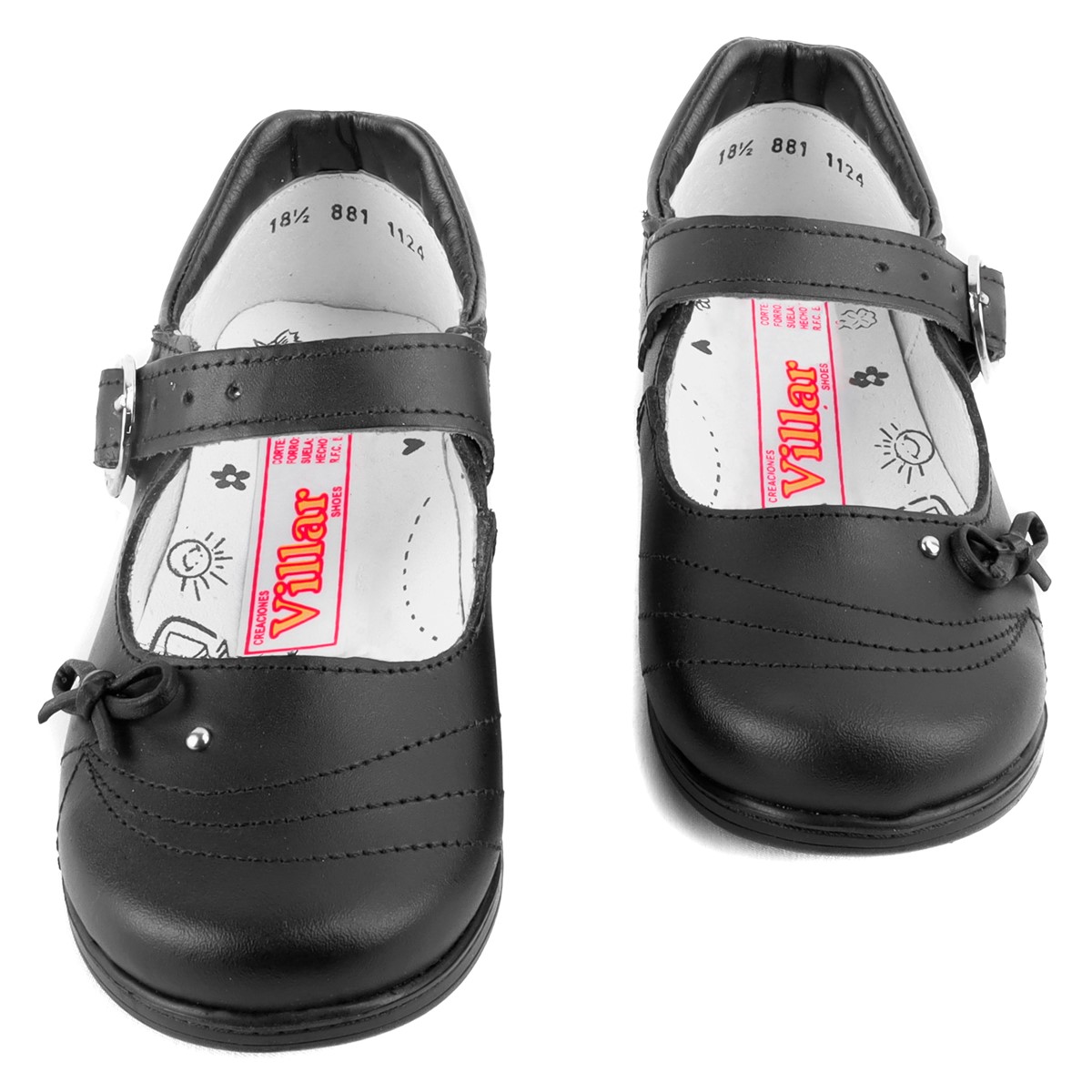 Zapato Niña Escolar 100% Piel Arco Ortopédico 1124-n Negro.