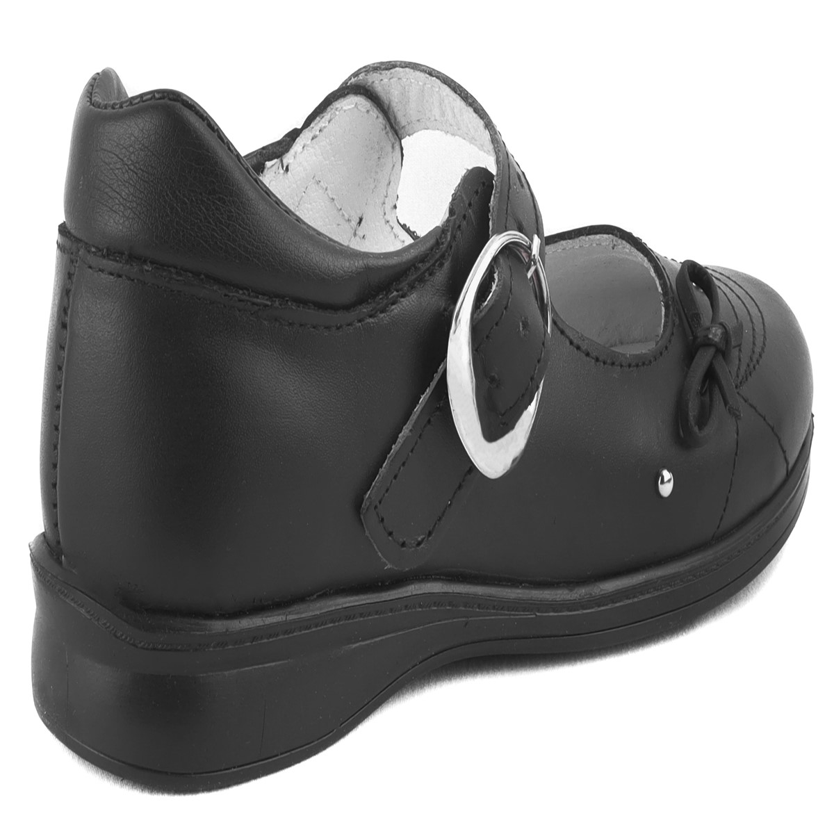Zapato Niña Escolar 100% Piel Arco Ortopédico 1124-n Negro.