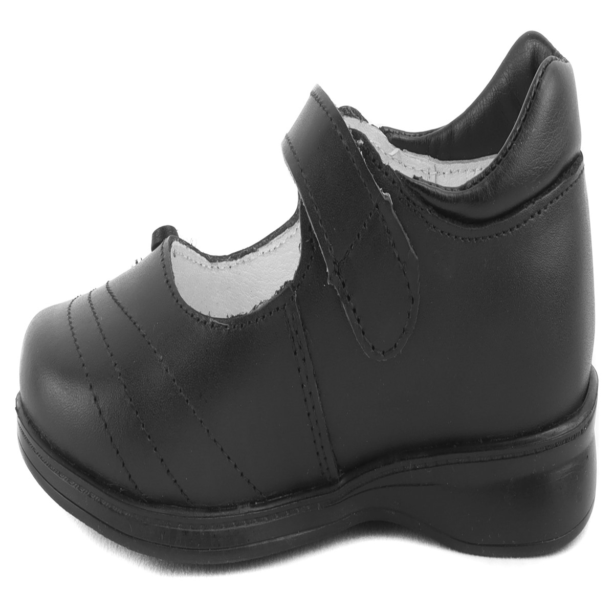 Zapato Niña Escolar 100% Piel Arco Ortopédico 1124-n Negro.