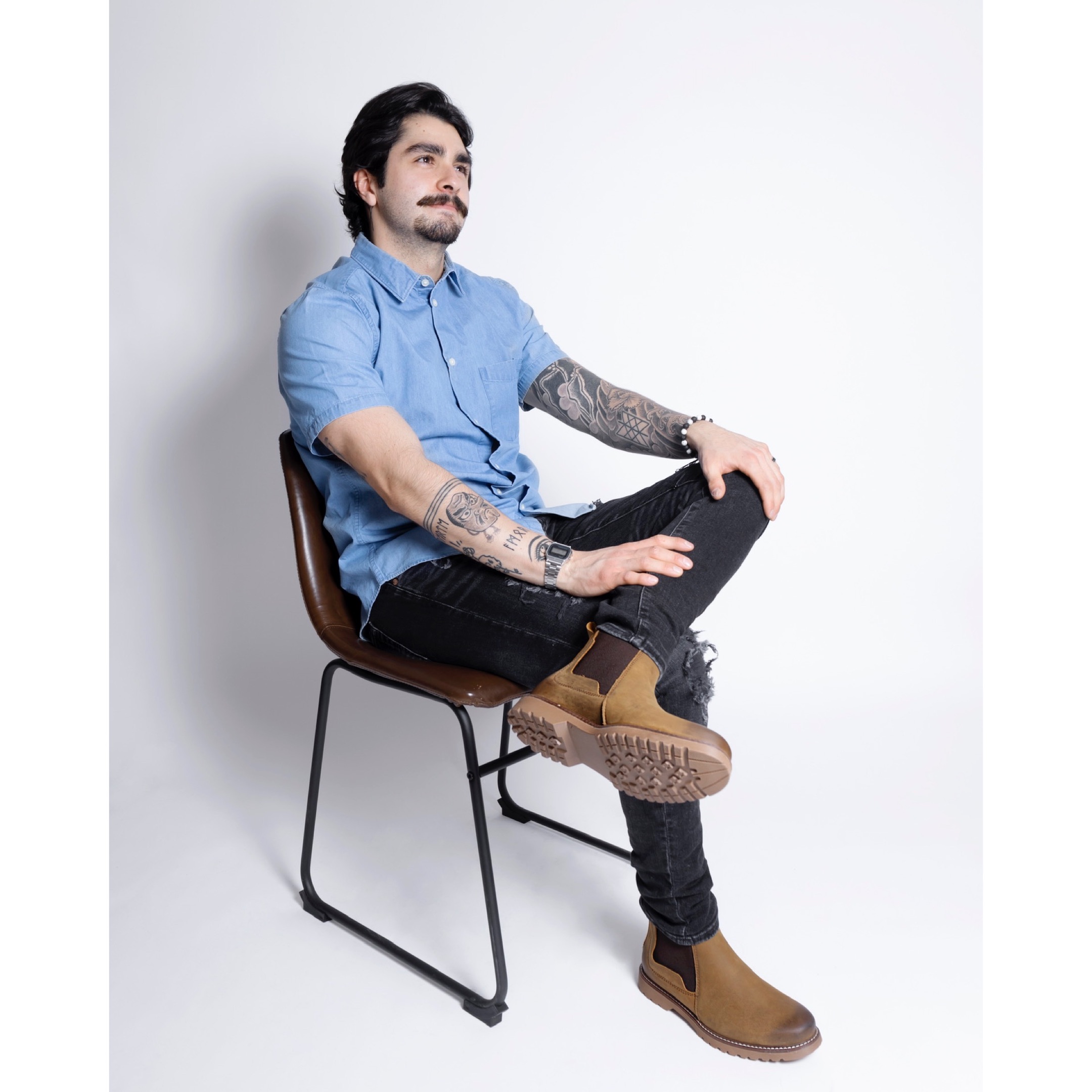 Botín Chelsea Dasalo En Piel Graso Vacuno Miel Para Caballero.