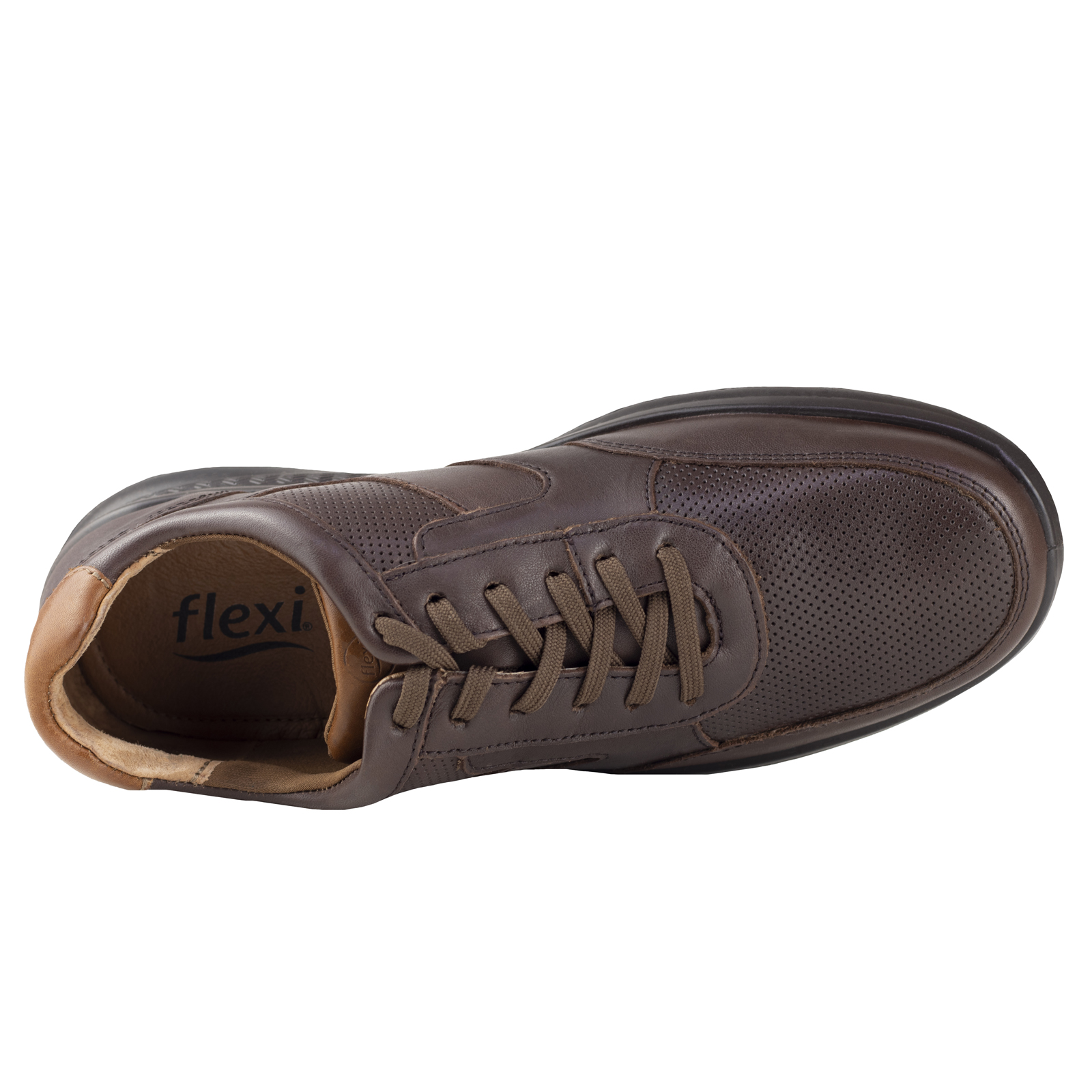 Zapato Hombre Oxford Flexi Piel 408204 Chocolate Suela Ligera