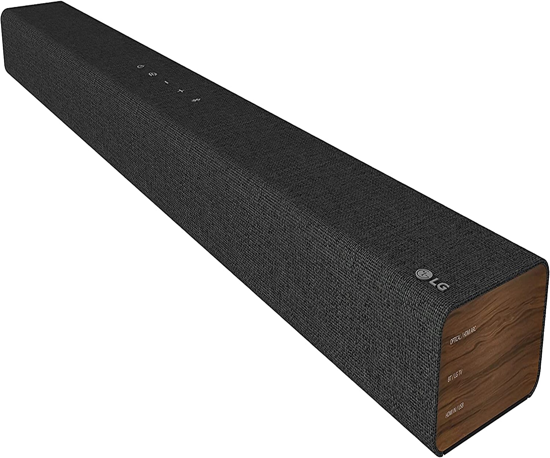 LG SP2 - Barra de Sonido de 2.1 Canales de 100 W en diseño Envuelto en Tela, Color Negro