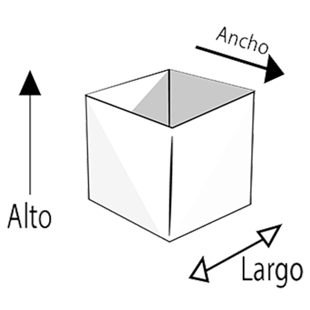 Maceta de fibra de vidrio Modelo Cubo 60 chocolate*