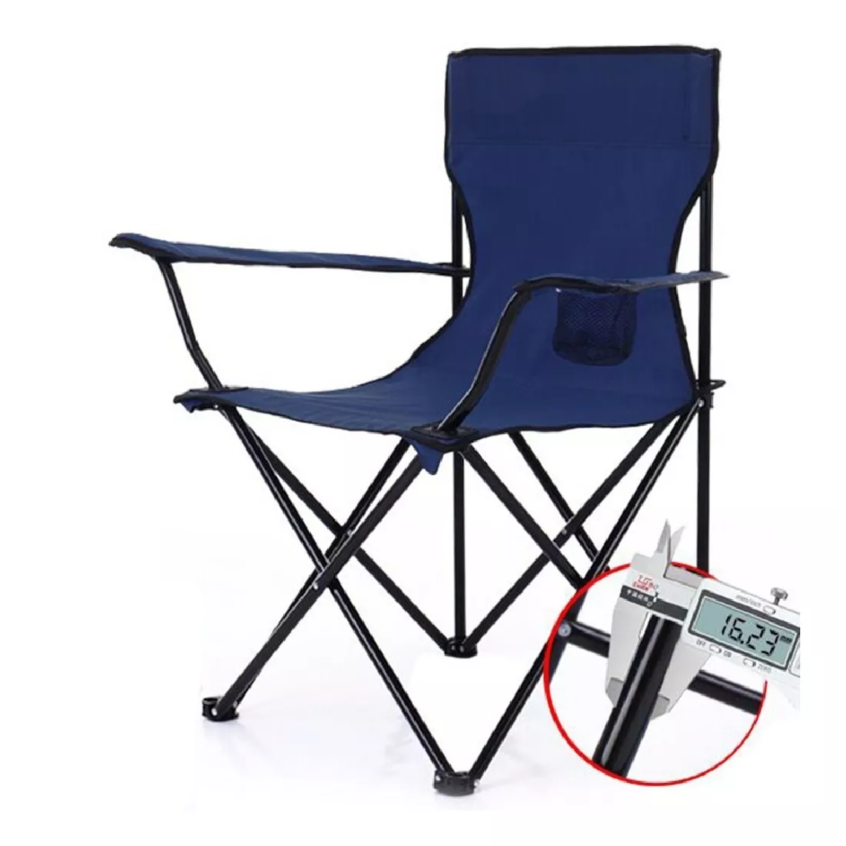 Silla Plegable Para Playa Campismo Incluye Funda Y Portavaso Azul Marino