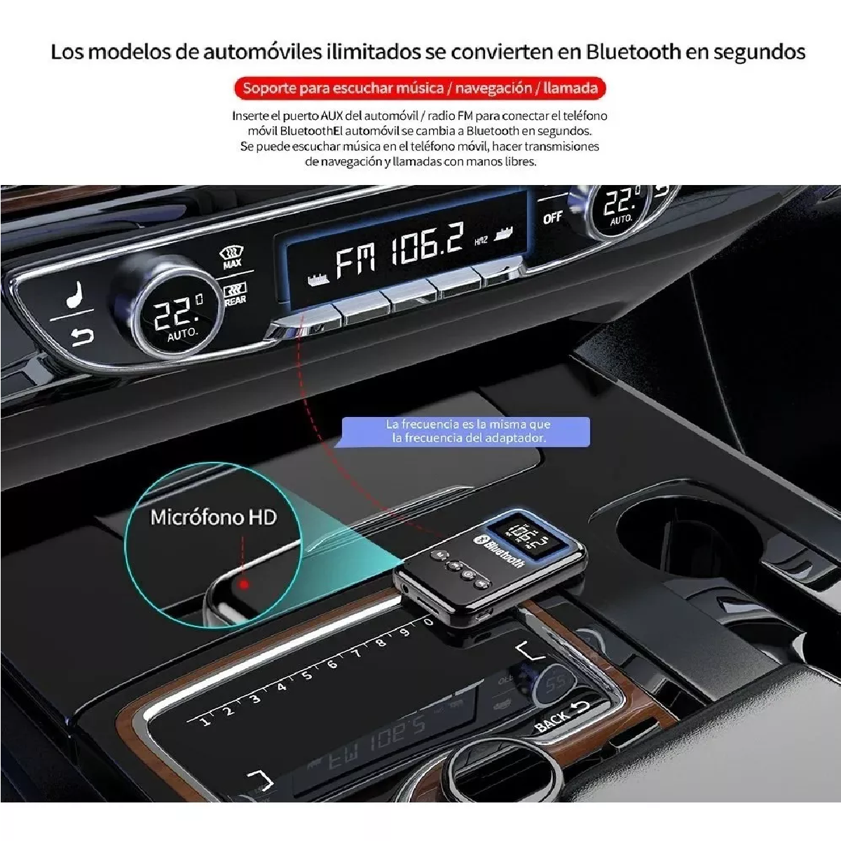 Transmisor/receptor Bluetooth 5.0 Lcd Para Pc, Tv, Bocina