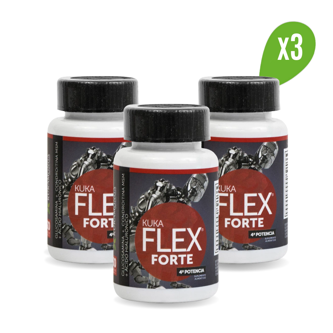 Kit De 3 Frascos De Kuka Flex Forte- 30 Tabs.