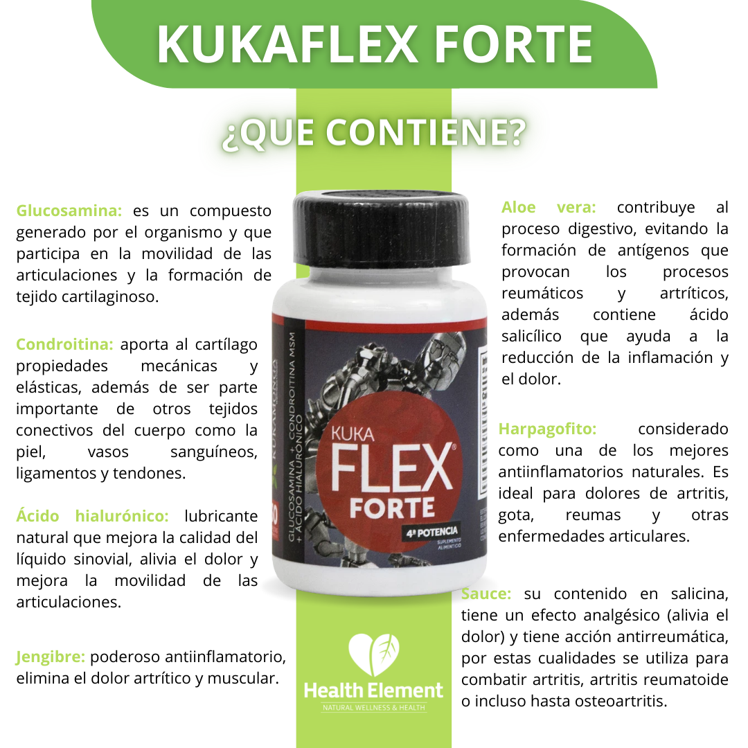 Kit De 3 Frascos De Kuka Flex Forte- 30 Tabs.