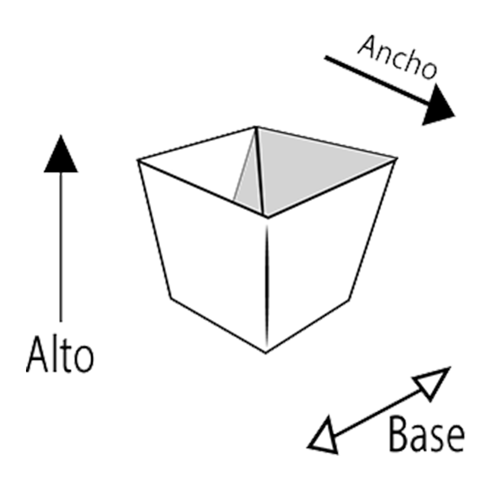 Maceta de fibra de vidrio modelo Trapecio Español 20 chocolate*