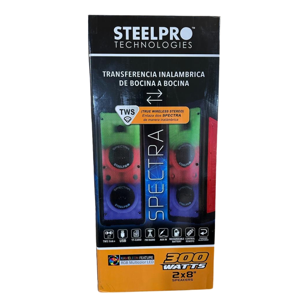 Bocina Portátil Inalámbrica Steelpro Technologies SPECTRA - Negro