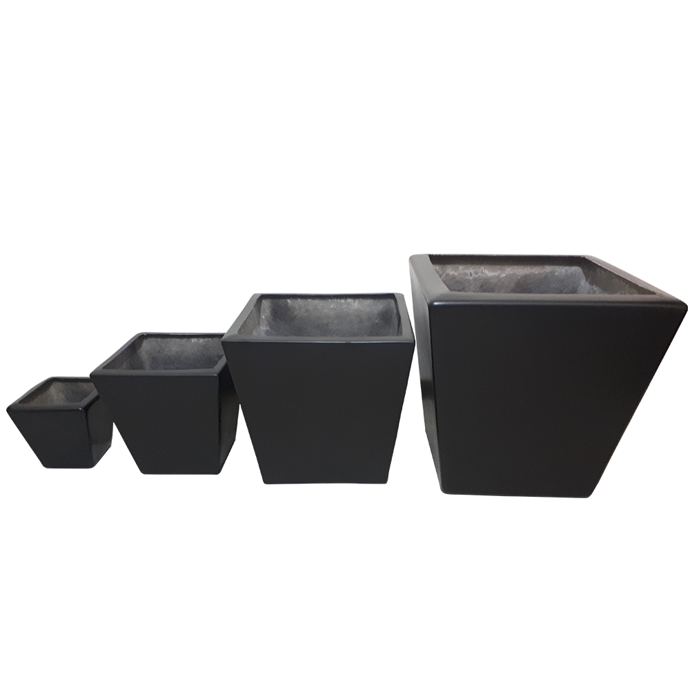 Maceta de fibra de vidrio modelo Trapecio Español 30 chocolate*