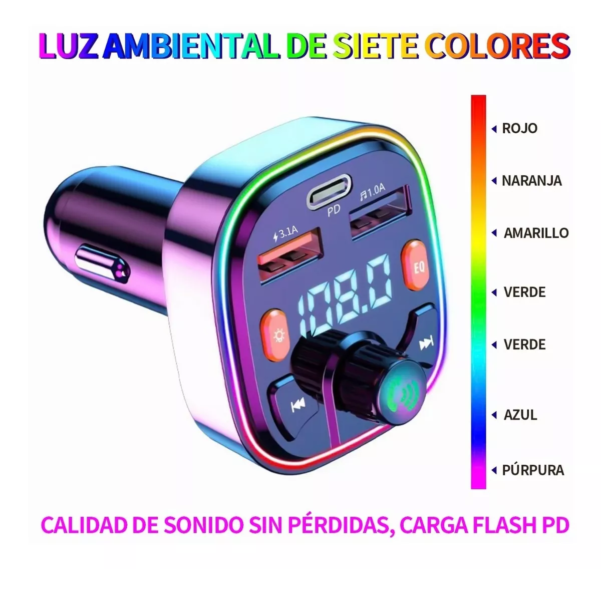 Transmisor Receptor De Audio Adaptador Bluetooth Mp3 Auto Q5