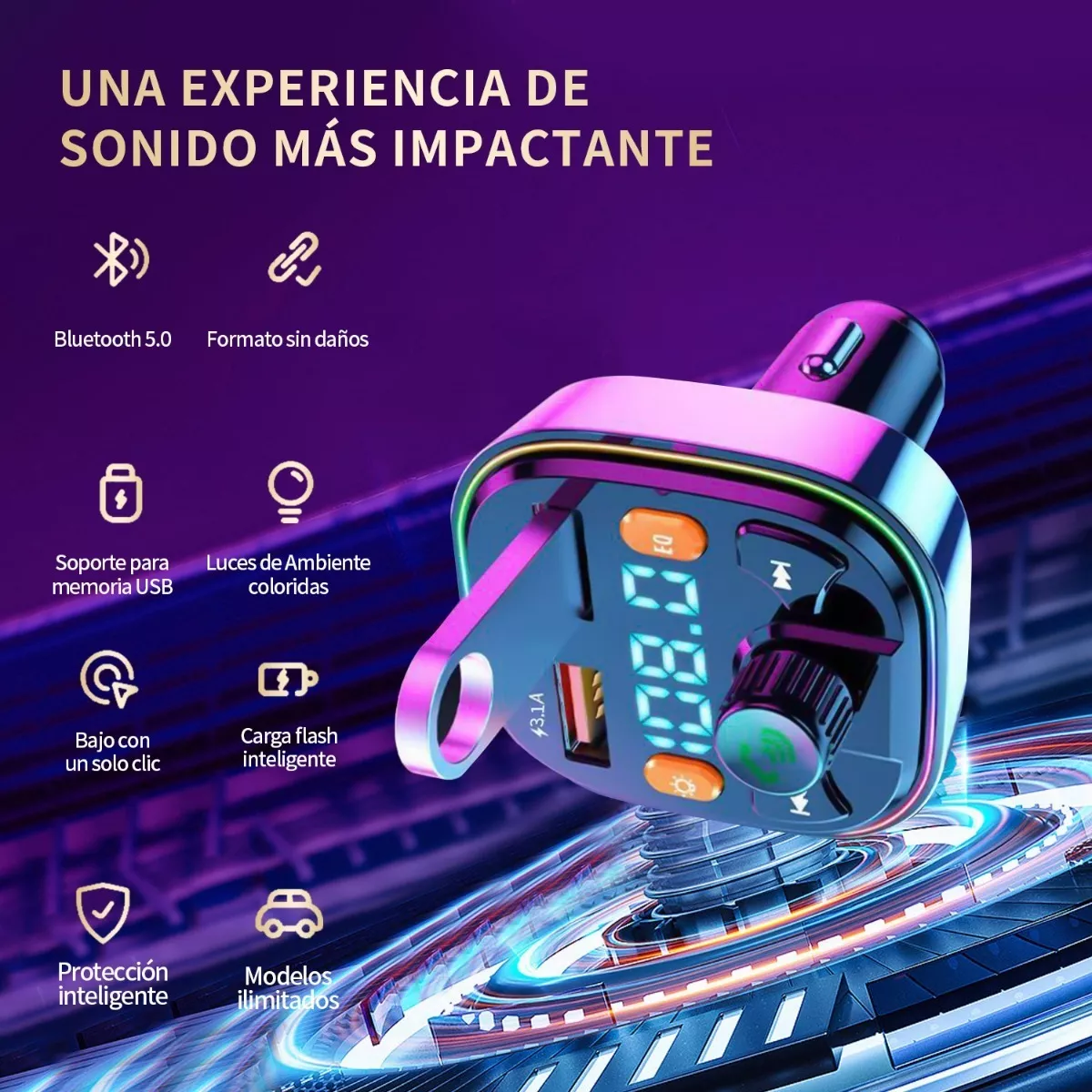 Transmisor Receptor De Audio Adaptador Bluetooth Mp3 Auto Q5