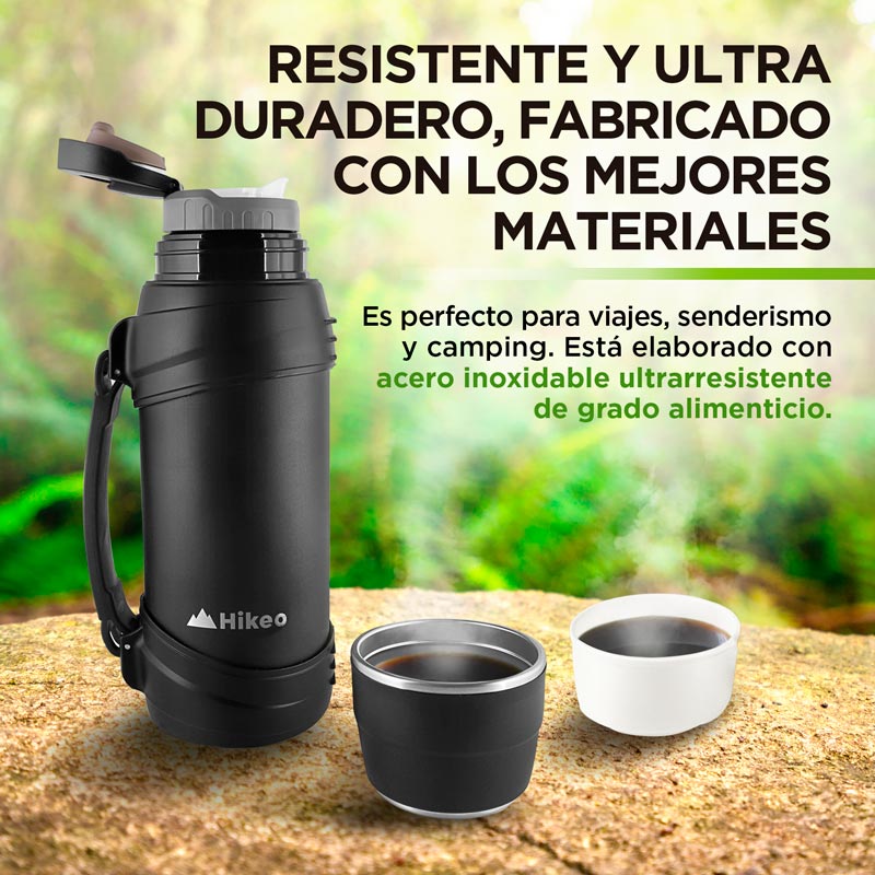 Termo de Acero Inoxidable XL 2 Litros Doble Pared de Aislamiento Hikeo