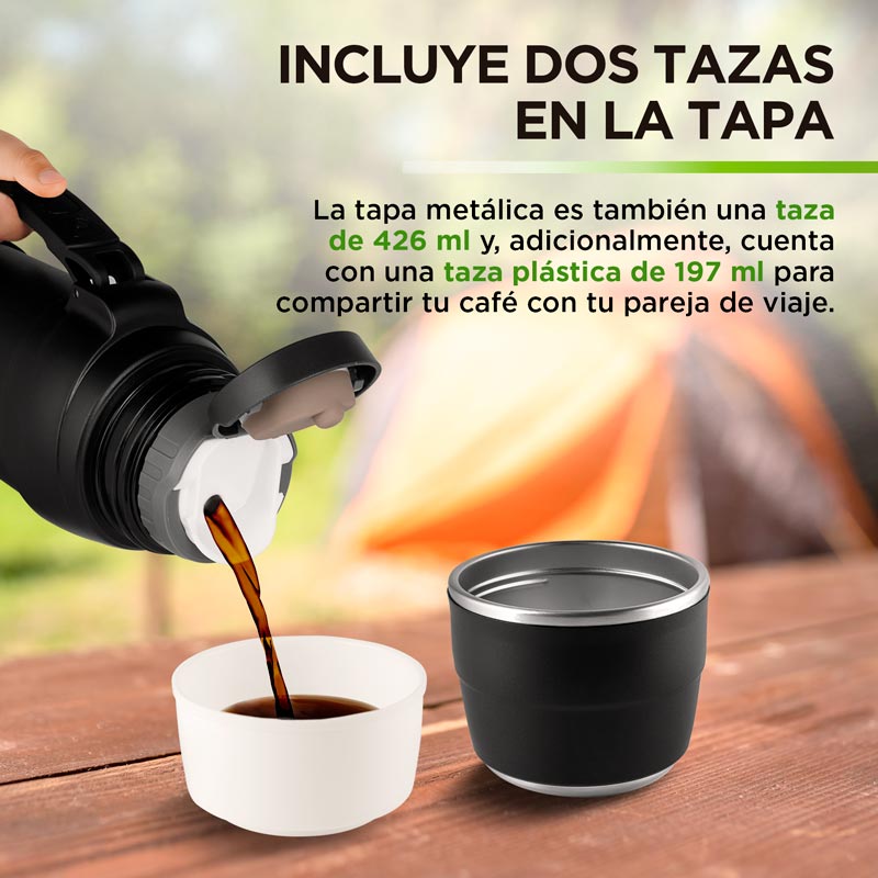 Termo de Acero Inoxidable XL 2 Litros Doble Pared de Aislamiento Hikeo