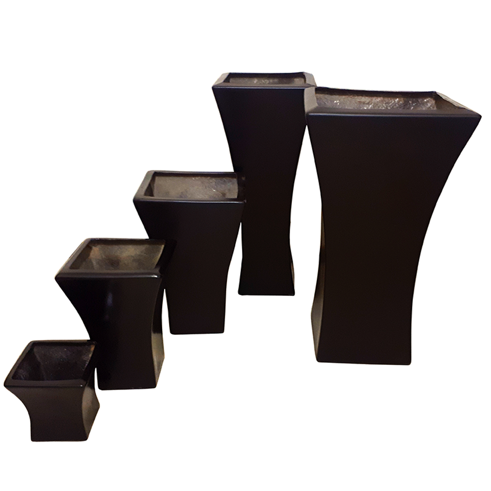 Maceta de fibra de vidrio modelo Frances Mini chocolate*