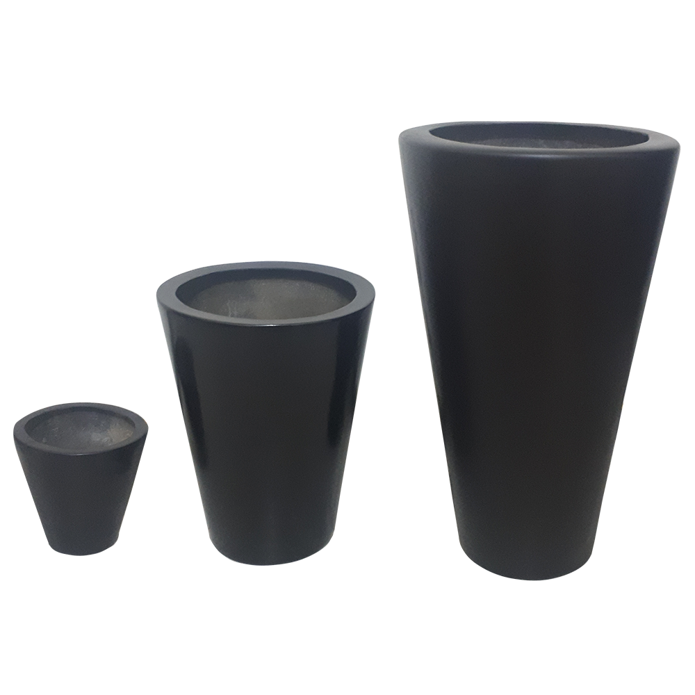 Maceta de fibra de vidrio modelo Babel Chico chocolate*