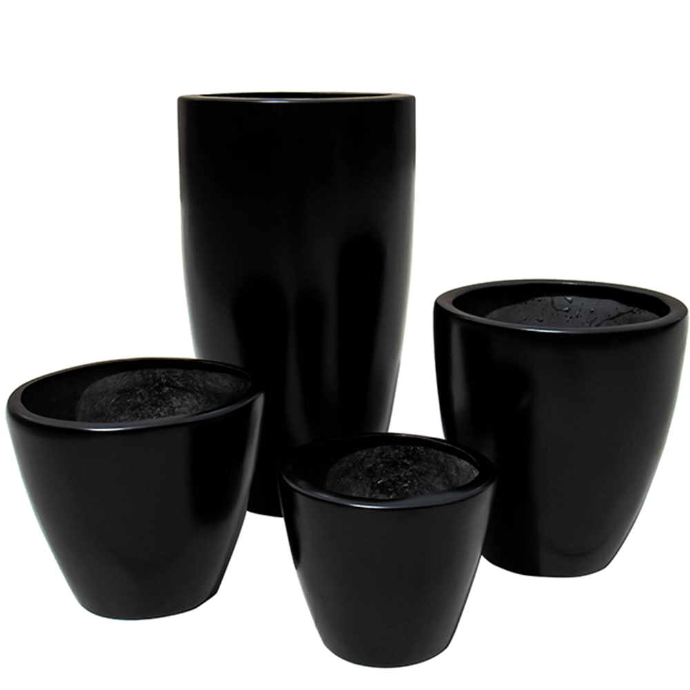 Maceta de fibra de vidrio modelo Bullet mini chocolate*