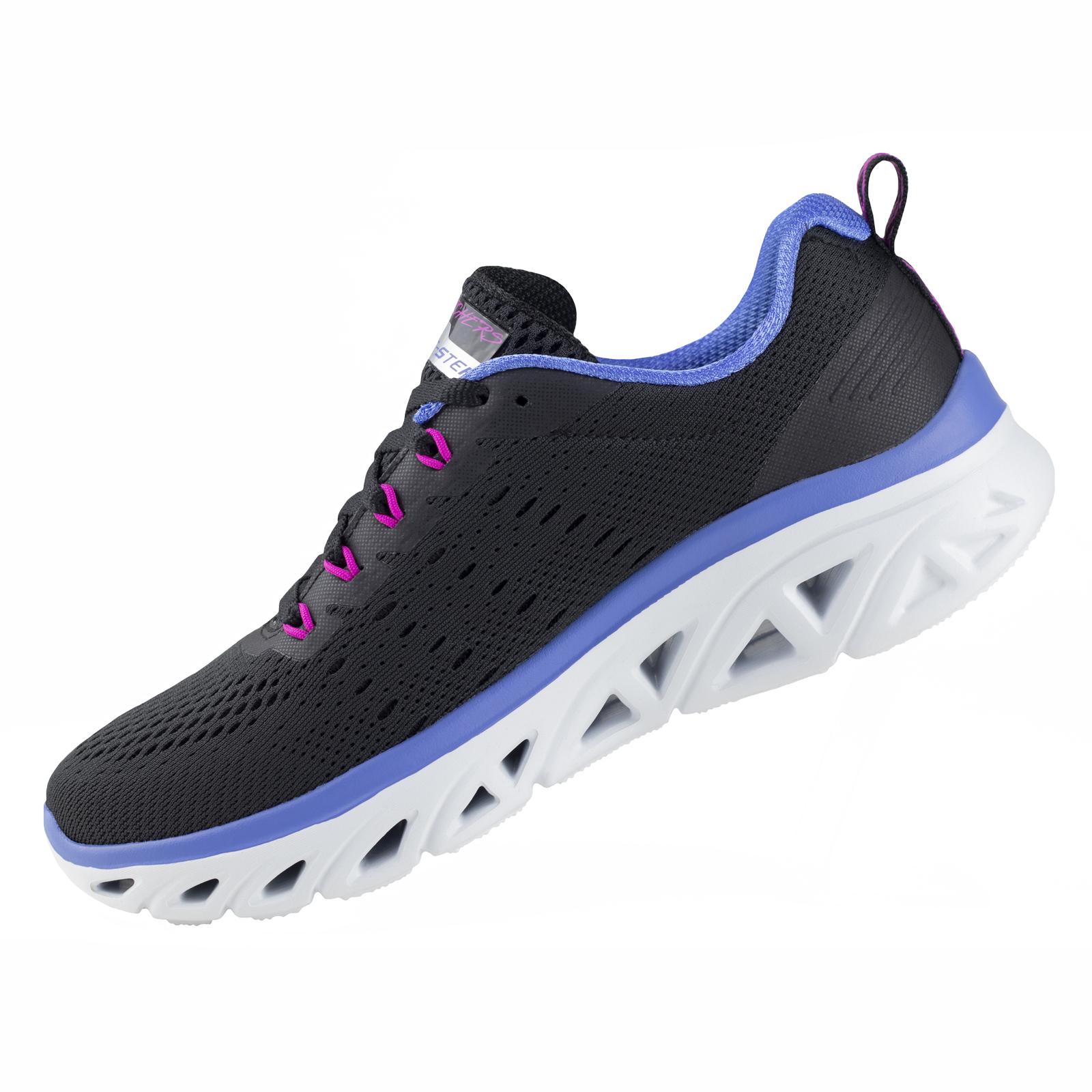 Tenis Mujer Running Skechers 149927 Glide-step Negro Rosa