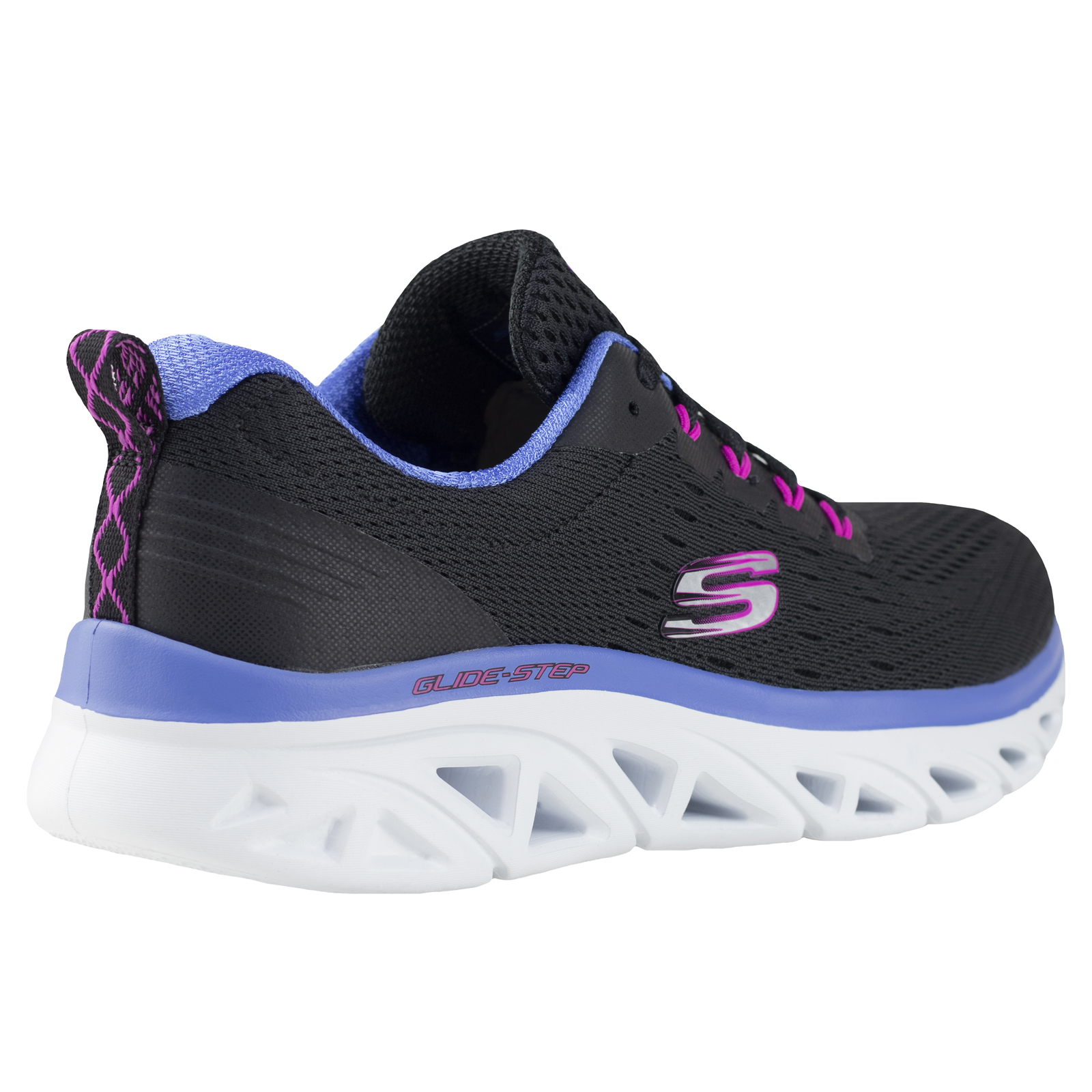 Tenis Mujer Running Skechers 149927 Glide-step Negro Rosa