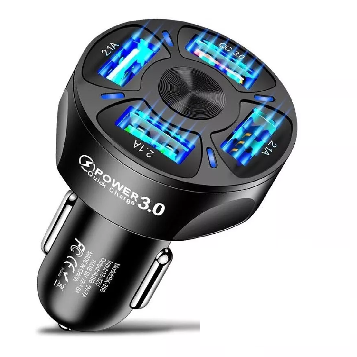 Turbo Cargador Para Auto Carga Rapida Qc 3.0 | 4 Puertos Usb
