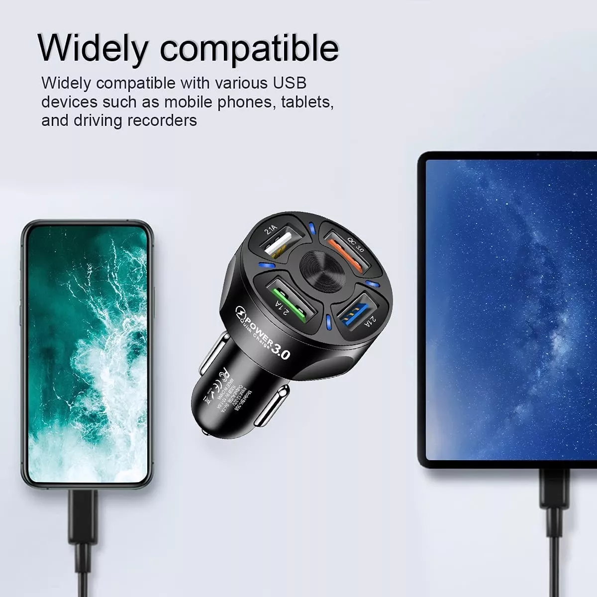 Turbo Cargador Para Auto Carga Rapida Qc 3.0 | 4 Puertos Usb
