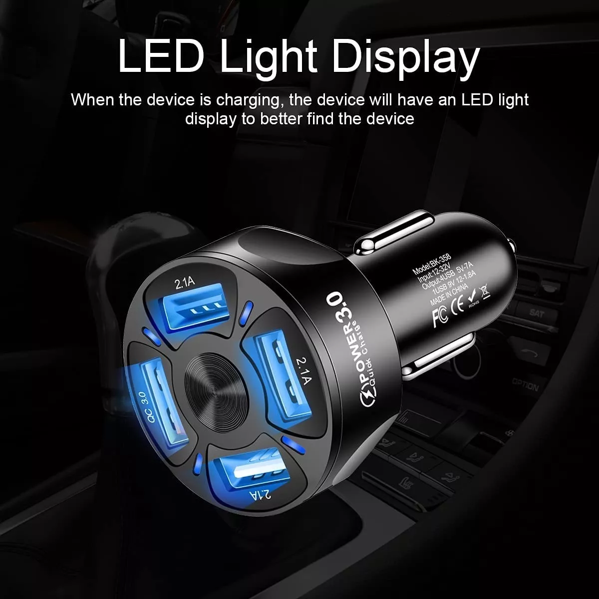 Turbo Cargador Para Auto Carga Rapida Qc 3.0 | 4 Puertos Usb