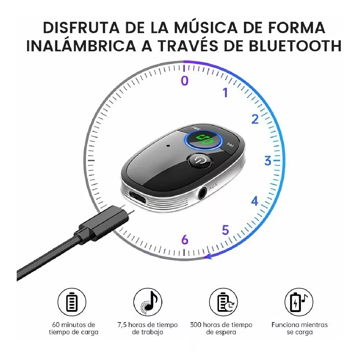 Transmisor Y Receptor Bluetooth 5.0 Para De Audio Auto Coche